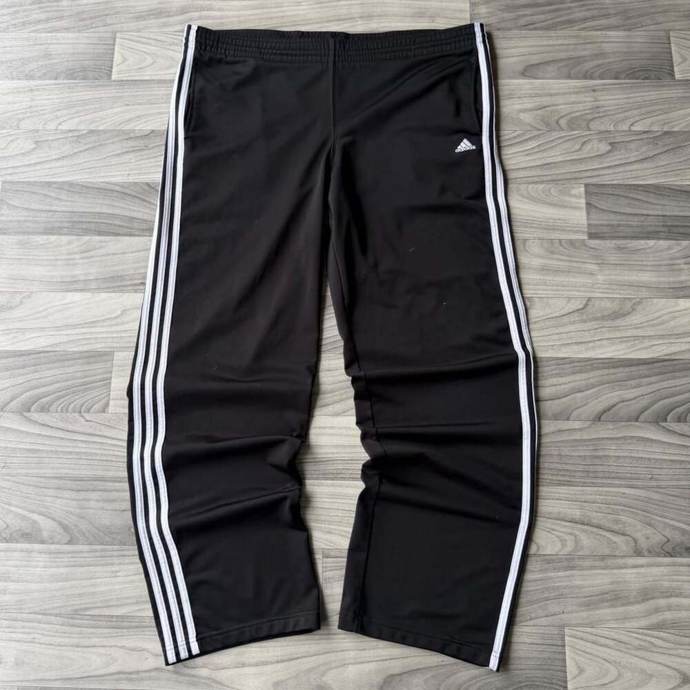 Adidas Striped Track Pants Men's XL Black White Athletic Y2K